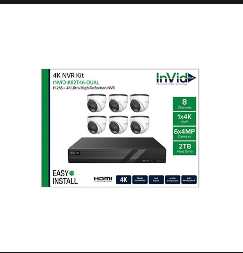 INVID-K82T46-DUAL8ch kit 4mp 2TB hard drive