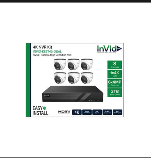 INVID-K82T46-DUAL8ch kit 4mp 2TB hard drive